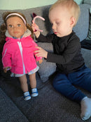 Dukketøj - 42-46 cm - Pink Vinterjakke - Fra 3 år. - Billede 1