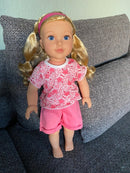 Dukketøj - 42-46 cm - T-shirt & shorts - Fra 3 år. - Billede 1