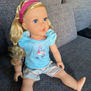 Dukketøj - 42-46 cm - T-shirt & shorts - Fra 3 år. - Billede 1