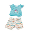 Dukketøj - 42-46 cm - T-shirt & shorts - Fra 3 år. - Billede 1