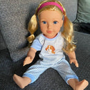 Dukketøj - 42-46 cm - Blåstribet pyjamas - Fra 3 år. - Billede 1