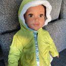 Dukketøj - 42-46 cm - Grøn Vinterjakke - Fra 3 år. - Billede 1