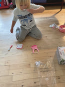 Spisesæt til dukker - Pink - 5 dele - Billede 1