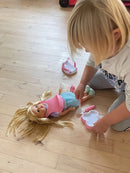 Spisesæt til dukker - Pink - 5 dele - Billede 1