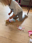 Spisesæt til dukker - Pink - 5 dele - Billede 1