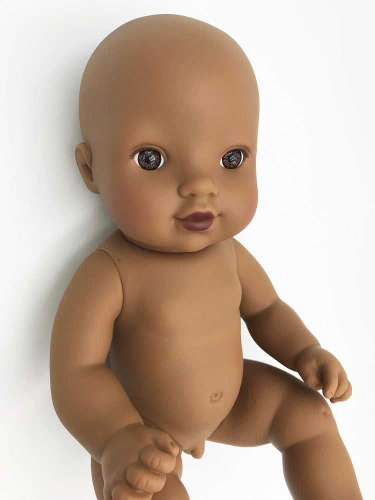 Dukke - 32 cm - Nyfødt Dreng - Afrikansk. - Billede 1