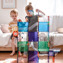 Connetix - Magnetisk Kuglebane - Regnbuefarver - 92 dele. - Billede 1