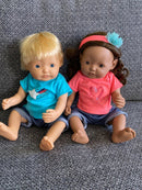 Dukketøj - 38-41 cm - T-shirt, shorts & pandebånd - Fra 3 år. - Billede 1