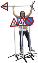 Færdselstavle Sæt - 7 skilte med fod - Alutoys. - Billede 1