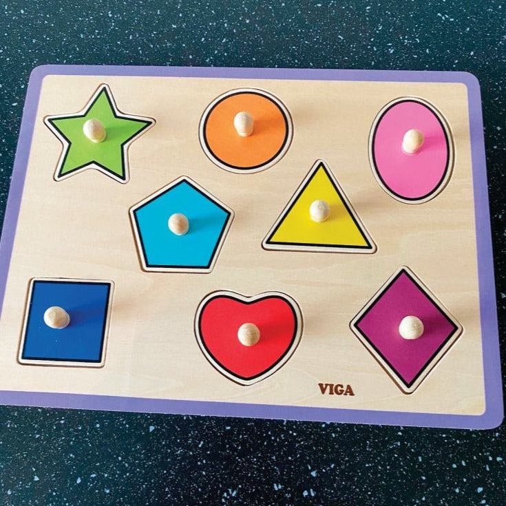 Knoppuslespil med Figurer - 8 brikker - Viga - Fra 18 mdr. - Billede 1