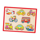Knoppuslespil med Køretøjer - 8 brikker - Viga - Fra 18 mdr - Billede 1