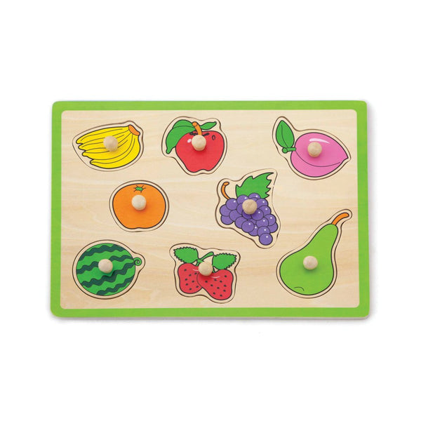 Knoppuslespil med Frugter - 8 brikker - Viga - Fra 18 mdr - Billede 1