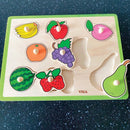 Knoppuslespil med Frugter - 8 brikker - Viga - Fra 18 mdr - Billede 1
