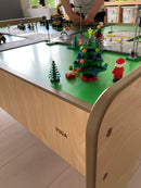 VIGA Legebord i træ - Grøn / Pink - H:44,5 cm.