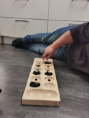 Luksus Kalaha Spil i træ - Naturfarvet - 68 x 18 x 3 cm - Fra 5 år - Billede 1