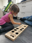 Luksus Kalaha Spil i træ - Naturfarvet - 68 x 18 x 3 cm - Fra 5 år - Billede 1