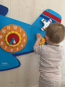 Aktivitetstavle i træ - Flyvemaskine - Fra 18 mdr - VIGA. - Billede 1