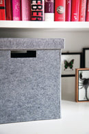 Kurv i filt til opbevaring, sort (uden låg) - 1 stk. - Billede 1