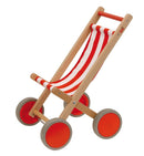 Dukke Klapvogn i træ,  H: 56 cm - Billede 1