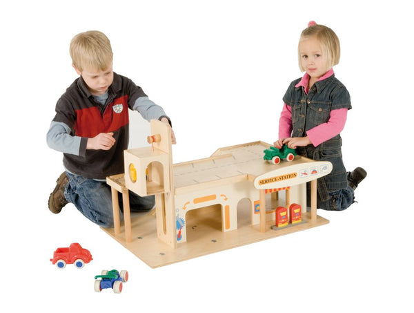 Garage i træ fra Educo - 77 x 50 x 47 cm. - Billede 1