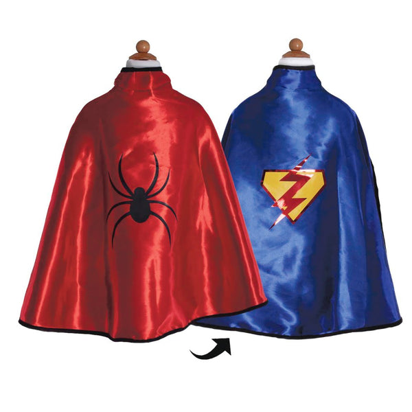 Udklædning - Vendbar kappe - Spiderman/superman - Fra 5-6 år. - Billede 1