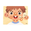 VIGA Knoppuslespil i træ - Drenge Ansigt - 10 brikker - Billede 1