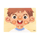 VIGA Knoppuslespil i træ - Drenge Ansigt - 10 brikker - Billede 1