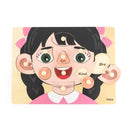 VIGA Knoppuslespil i træ - Pige Ansigt - 10 brikker - Billede 1