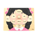 VIGA Knoppuslespil i træ - Pige Ansigt - 10 brikker - Billede 1