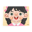 VIGA Knoppuslespil i træ - Pige Ansigt - 10 brikker - Billede 1