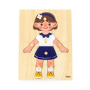 VIGA Knoppuslespil i træ - Pige - 7 brikker - Billede 1