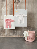 byASTRUP Dukketøj: 42-45 cm - Sparkedragt i rosa strik. - Billede 1