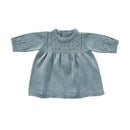 byASTRUP Dukketøj: 42-45 cm - Kjole i grå/blå strik. - Billede 1