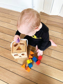 Puttekasse i træ med 12 klodser fra VIGA - Fra 12 mdr. - Billede 1