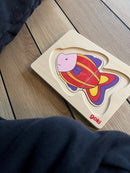 Puslespil fra Goki - Fisk med 4 lag - 11 Brikker.