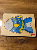 Puslespil fra Goki - Fisk med 4 lag - 11 Brikker.