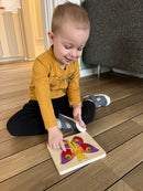 Puslespil fra Goki - Sommerfugl med 4 lag - 11 Brikker.