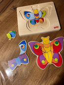 Puslespil fra Goki - Sommerfugl med 4 lag - 11 Brikker.