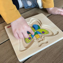 Puslespil fra Goki - Sommerfugl med 4 lag - 11 Brikker.