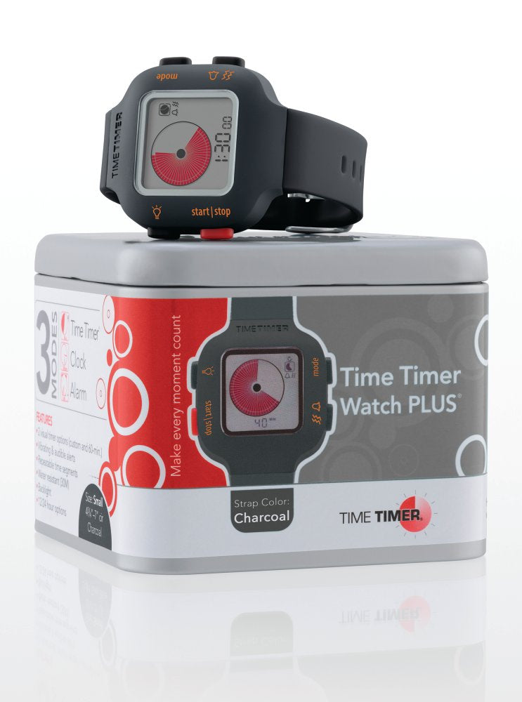 Time Timer Armbåndsur til barn og ung - Grå/Orange - 12-17 cm. - Billede 1