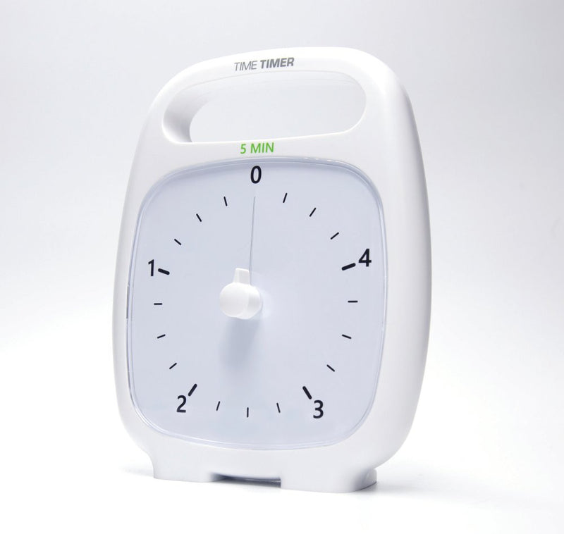 Time Timer PLUS visuelt ur med alarm - 5 min - Hvid farve. - Billede 1