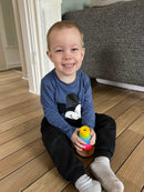 Stabeltårn i træ med 6 ringe fra Goki - 13 cm.