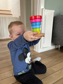 Stabeltårn i træ med 6 ringe fra Goki - 13 cm.