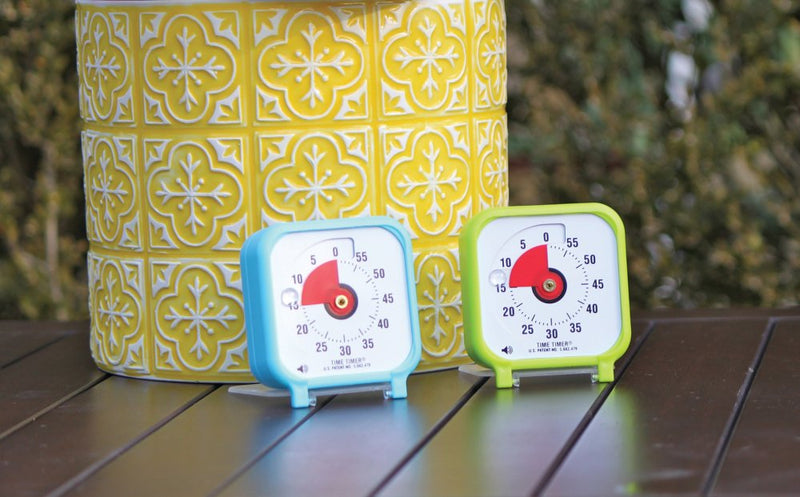 Time Timer 3" visuelt ur med alarm - 7,5 x 7,5 cm - Limegrøn farve. - Billede 1
