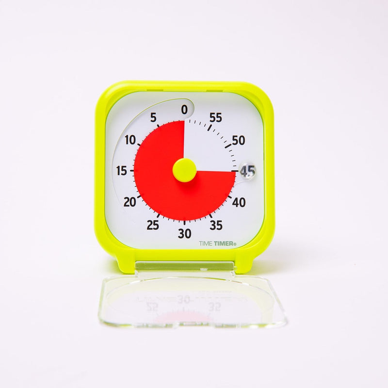 Time Timer 3" visuelt ur med alarm - 7,5 x 7,5 cm - Limegrøn farve.