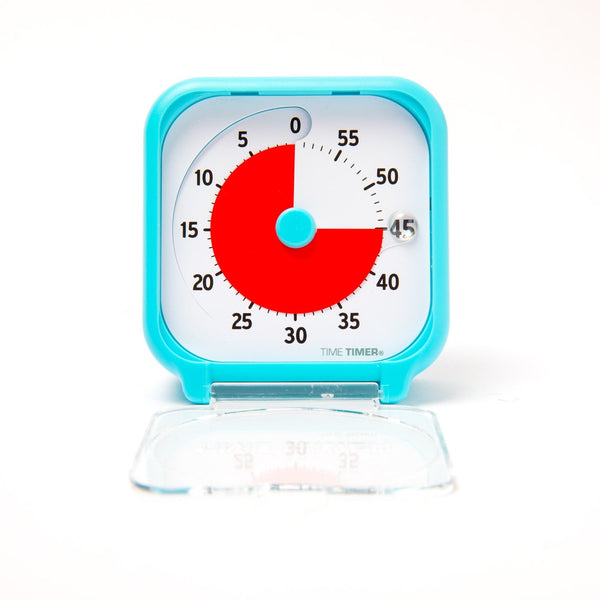Time Timer 3" visuelt ur med alarm - 7,5 x 7,5 cm - Turkisblå farve.