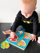 Knoppuslespil med Tøj - 4 brikker - Viga - Fra 12 mdr - Billede 1