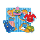 Knoppuslespil med Tøj - 4 brikker - Viga - Fra 12 mdr - Billede 1