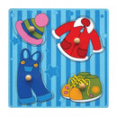 Knoppuslespil med Tøj - 4 brikker - Viga - Fra 12 mdr - Billede 1