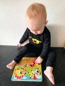 Knoppuslespil med Bondegård - 4 brikker - Viga - Fra 12 mdr - Billede 1